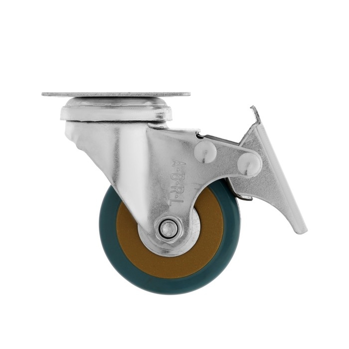 Колесо мебельное, d=50 мм, на площадке, с футоркой, с фиксатором, 4 шт TMP