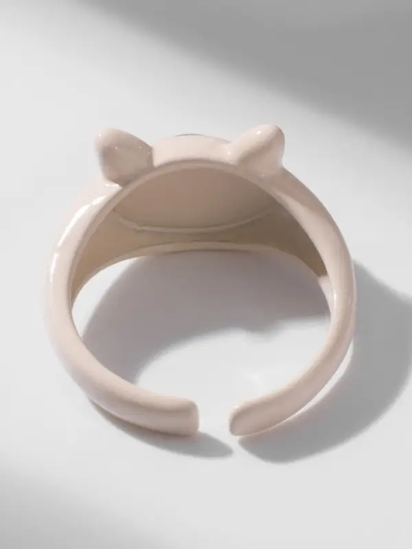 Кольцо &laquo;Монстрик&raquo;, кот, розовое, безразмерное