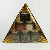 Подарочный набор новогодний &laquo;С Новым Годом&raquo; варенье с шишками, крем-мед 2 шт, чай в банке 3 шт   108