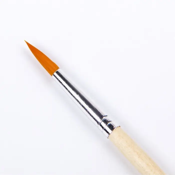 Набор кистей для рисования, нейлон, 12 штук: № 1, 2, 3, 4, 5, 6, 7, 8, 9, 10, 11, 12, круглые, деревянная ручка, международный размер