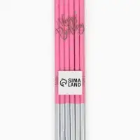 Свечи в торт, 6 штук &laquo;Исполнение желаний&raquo;, 15 см, фуксия