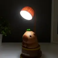 Ночник "Капибара в чашке" 8хLED 3Вт 5V USB АКБ 2 режима 9,5х9,5х28,5 см Ночник "Капибара в чашке" 8хLED 3Вт 5V USB АКБ 2 режима 9,5х9,5х28,5 см