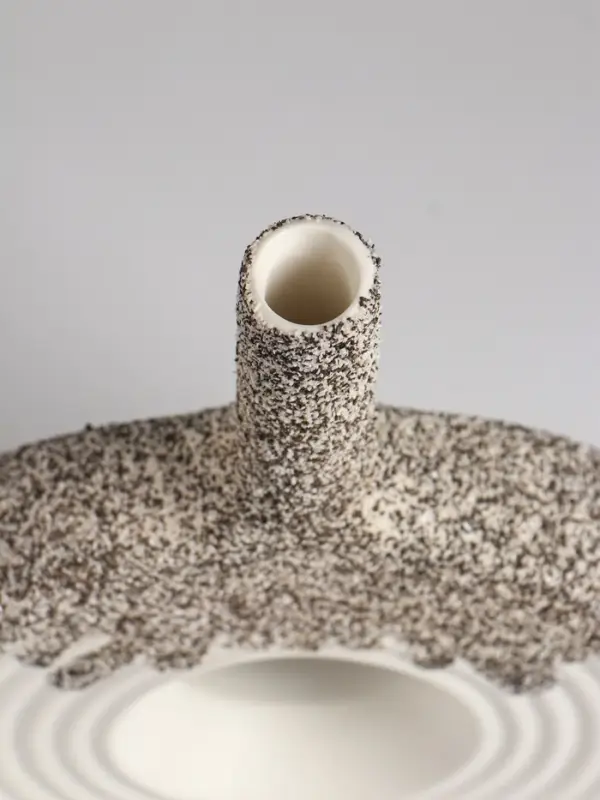 Ваза настольная керамика Ваза настольная керамика "Паскуаль" 26,5х20 см, бело-серый