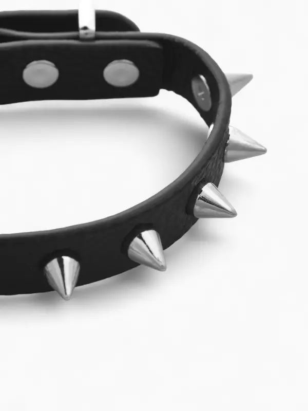 Браслет кожаный &laquo;Хардкор. Шипы&raquo;, L=24.5 см, чёрный в серебре