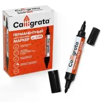 Маркеры перманентные двухсторонние Calligrata, 10 штук, 3.0 мм/0.5 мм, чёрный
