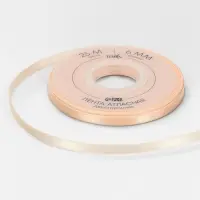 Лента атласная TEIRA, двухсторонняя, 6 мм, 25&plusmn;1 м, бежевая №112