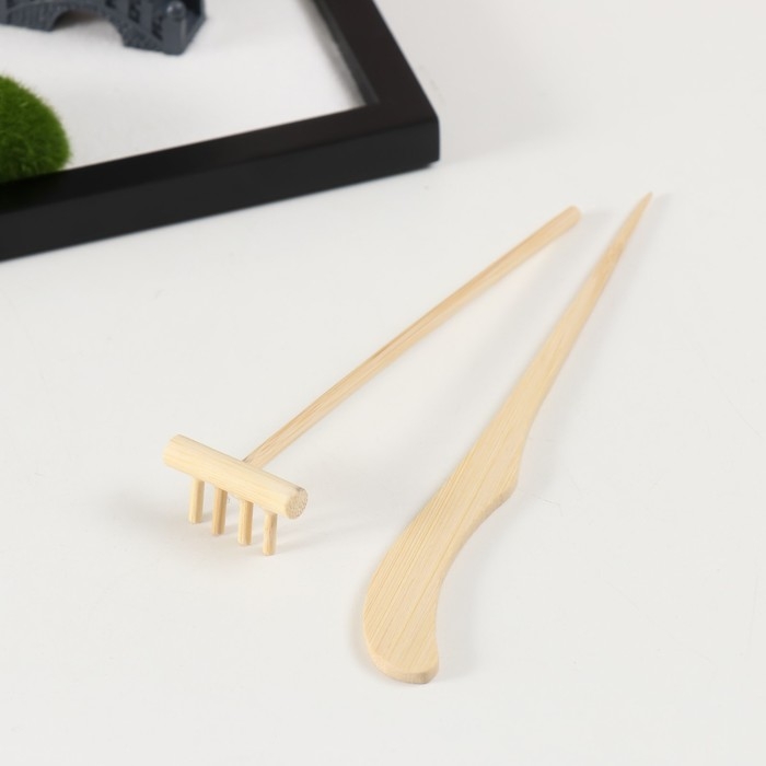 Сад камней Дзен  Сад камней Дзен "Будда в камнях и мостик" белый песок 1,5х21,5х17,5 см