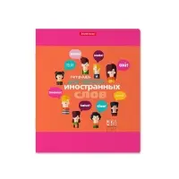 Тетрадь для записи иностранных слов ErichKrause. Hello, А5+, 48 листов, в линейку, три столбца, обложка из мелованного картона, блок офсет, МИКС
