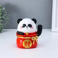 Маятник пластик от солнечной батареи "Панда в красном мешке" 11,2х14,3х15,3 см