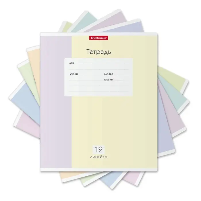 Тетрадь 12л лин ErichKrause Optima Block, мел кар., офсет, микс