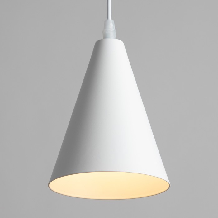 Светильник BayerLux Подвес "Конус" 1x40Вт E27 белый 12х12х16-96 см