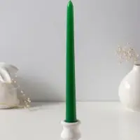Набор свечей античных 25 см, 2 шт., 58 г, 7 ч, зелёный