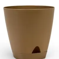 Горшок для цветов с прикорневым поливом Amsterdam, 8 л, цвет молочный шоколад