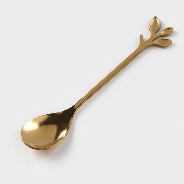 Кофейная пара керамическая «Золото», 3 предмета: чашка 200 мл, блюдце d=14 см, ложка h=12,5 см, цвет золотой Кофейная пара керамическая «Золото», 3 предмета: чашка 200 мл, блюдце d=14 см, ложка h=12,5 см, цвет золотой