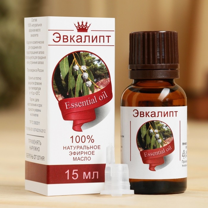 Эфирное масло  Эфирное масло "Эвкалипт", флакон- капельница, аннотация, 15 мл, дезинфицирующее