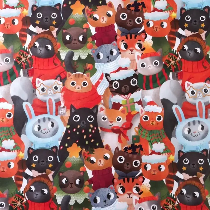 Бумага упаковочная крафтовая «Котики», 50 х 70 см Бумага упаковочная крафтовая «Котики», 50 х 70 см