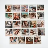 Набор магнитов новогодних «Винтаж» полимер 24 шт.