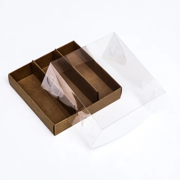 Кондитерская коробка складная под 3 эклера, крафт, 13.5×13.5×7 см Кондитерская коробка складная под 3 эклера, крафт, 13.5×13.5×7 см