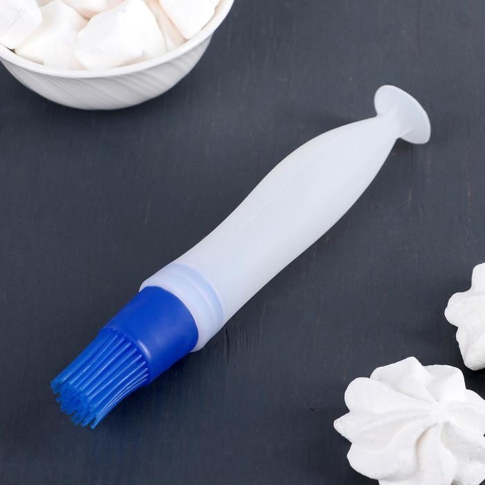 Кисть с резервуаром для масла и присоской Доляна «Фобос», силикон, 17 см, цвет МИКС Кисть с резервуаром для масла и присоской Доляна «Фобос», силикон, 17 см, цвет МИКС