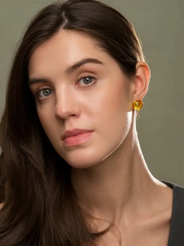 Серьги пластик &laquo;Монпансье. Круг&raquo;, 1.5 см, жёлтые