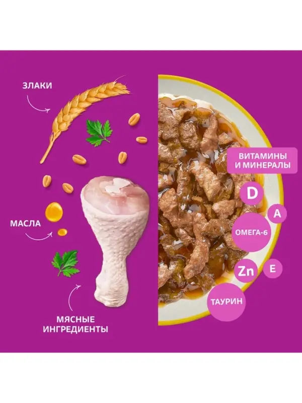 Влажный корм Whiskas для кошек 7+ рагу с курицей, 75 г