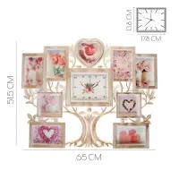 Фоторамка - коллаж на 9 фото с часами настенными &laquo;Семейное дерево&raquo;, бесшумные, 51.5&times;65 см