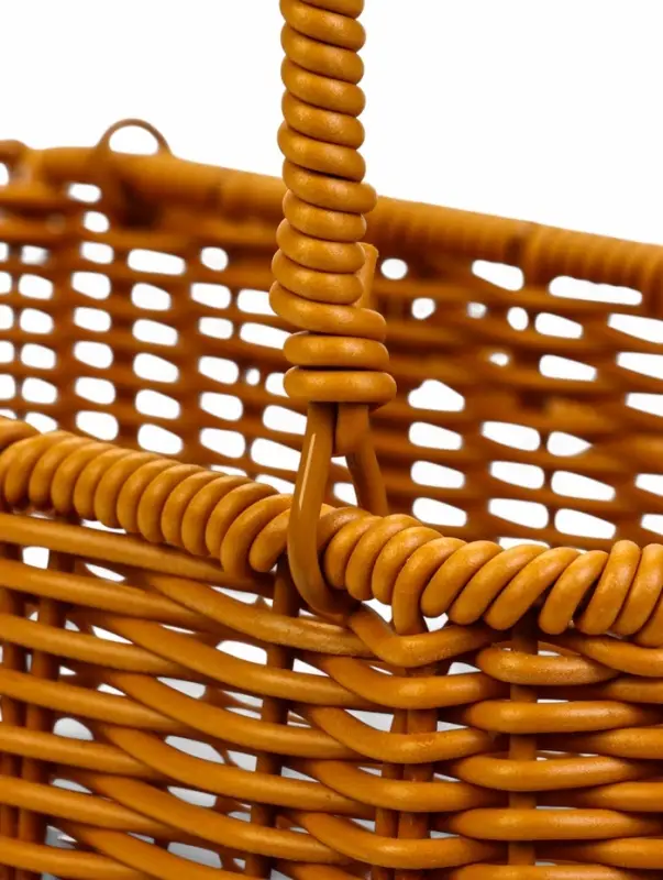 Корзина пластик 25 х 18 х 15 см, ручка14 см металл карскас коричневый Корзина пластик 25 х 18 х 15 см, ручка14 см металл карскас коричневый