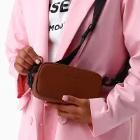 Сумка женская кросс-боди TEXTURA на молнии, 19&times;6&times;10.5 см, рыжая