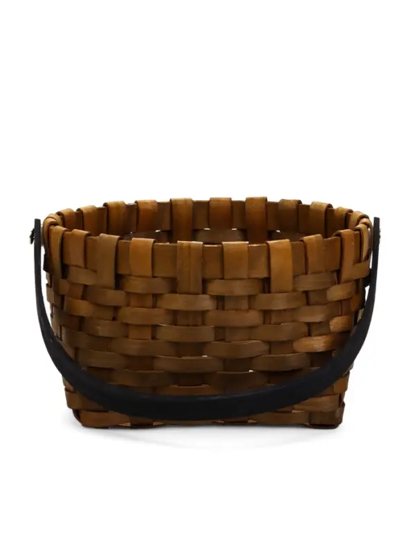 Корзина плетёная для хранения, 22&times;15&times;12 см, ручка h=14 см, секвойя, коричневая