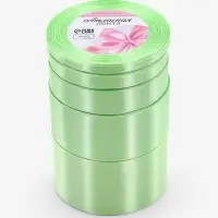 Атласная лента, набор 5 шт., 6/10/20/40/50 мм, 23&plusmn;1 м, нежно-зелёная №181