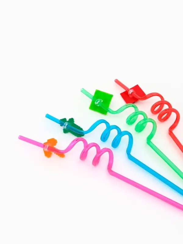 Трубочки для коктейля "Пиксели" набор 4 шт