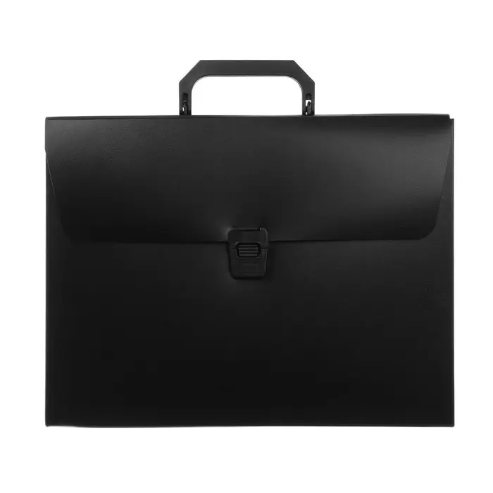 Папка-портфель А4 Calligrata, 1 отделение, 700 мкм, песок, чёрная