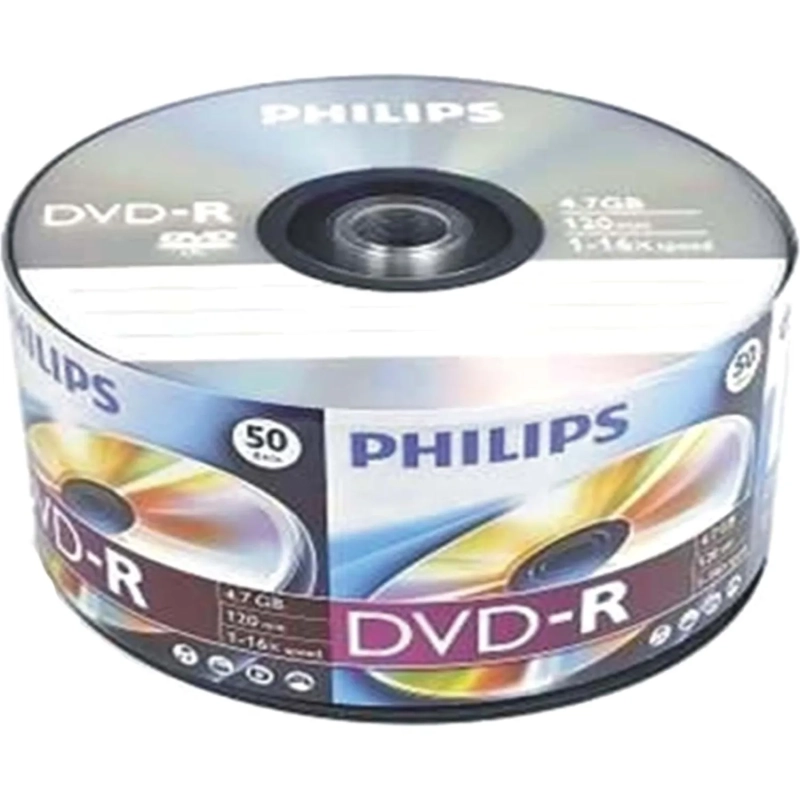Носители информации DVD-R Philips (DM4S6U50F/97)4.7 Gb, 16x, Bulk 50шт/уп