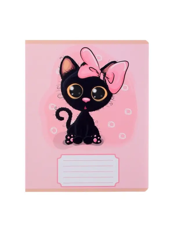 Комплект тетрадей из 10 штук, 12 листов в узкую линию Calligrata "Милашки с бантиком", обложка мелованная бумага, ВД-лак, блок офсет, 5 видов по 2 штуки