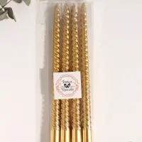 Набор свечей витых, 2.2&times;30 см, 4 шт., золотой металлик