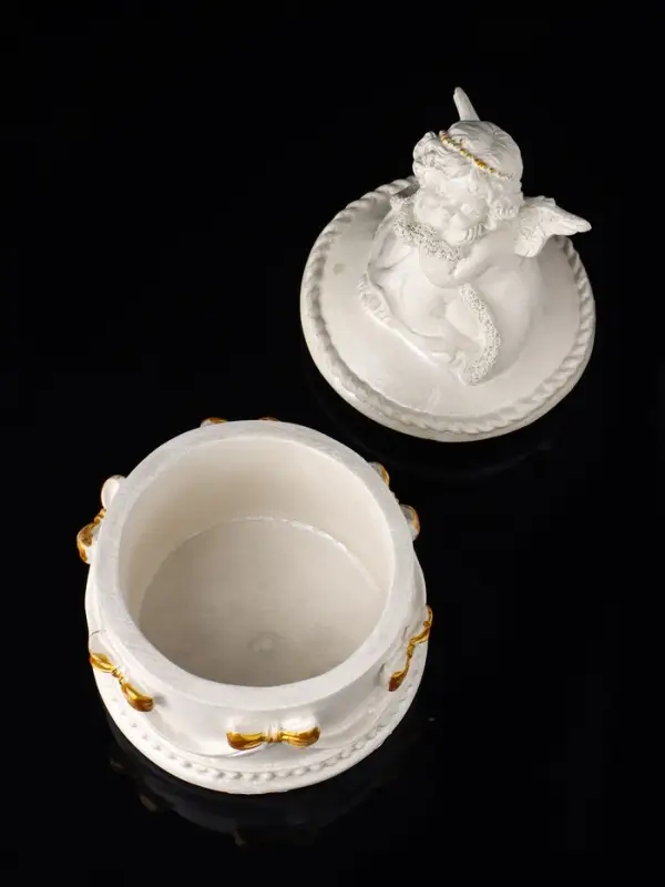 Шкатулка с бантами Шкатулка с бантами "Ангел " 12х9 см, перламутр