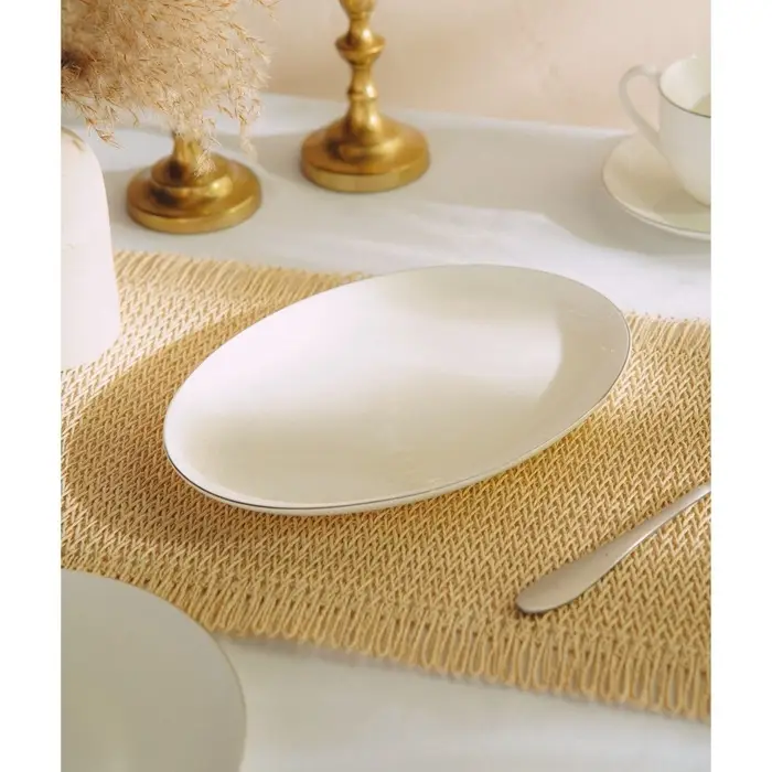 Тарелка для подачи SL Home &laquo;Каскарон&raquo;, 25.4&times;18.5&times;2.5 см, овальная, костяной фарфор, белая