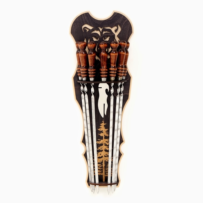 Набор с шампурами настенный  Набор с шампурами настенный "Медведь"