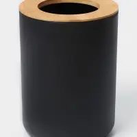 Аксессуары для ванной комнаты SAVANNA &laquo;Вуди&raquo;, 6 предметов, мыльница, дозатор, 2 стакана, ёршик, ведро, чёрные