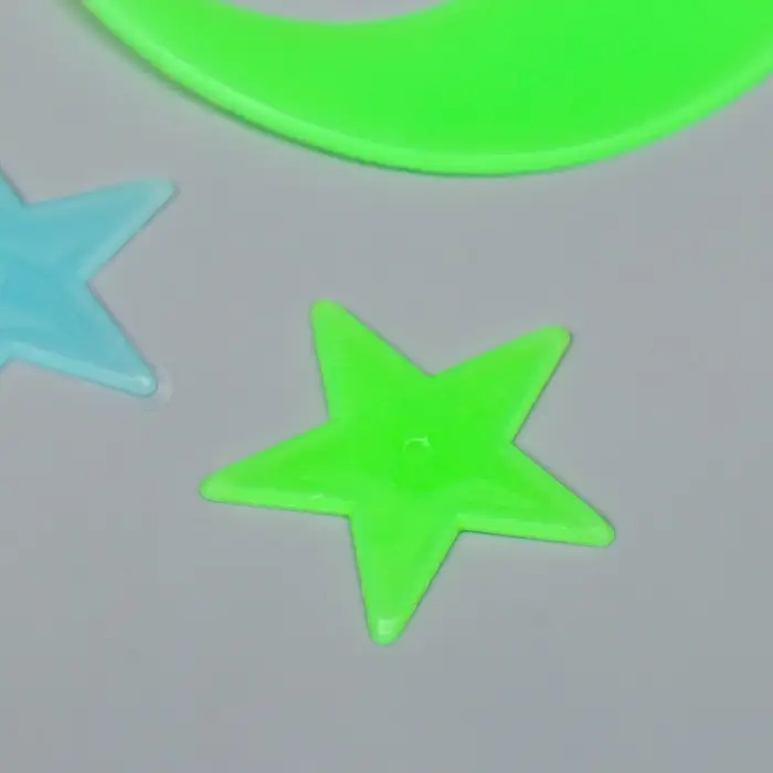 Наклейка фосфорная пластик "Месяцы и звёзды разных размеров" набор 12 шт 17х12 см