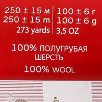 Пряжа для вязания спицами, крючком «Пехорский текстиль. Деревенская», 100% шерсть, 250 м/100 г, (125 камелия)