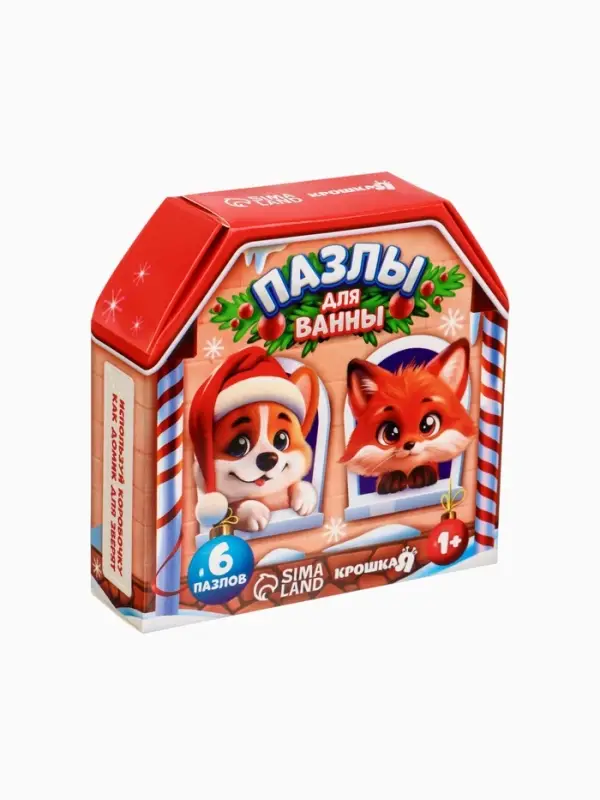 Макси-пазлы Крошка Я &laquo;Зимние истории&raquo;, новогодний набор игрушек, 6 шт., 12 деталей, для ванны