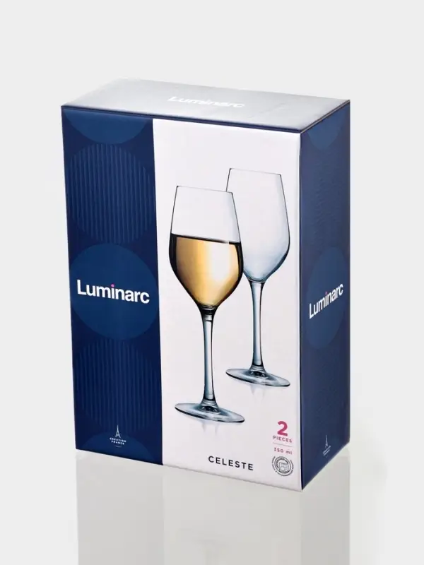 Набор бокалов для вина Luminarc Celeste, 350 мл, размер одного бокала 7.5&times;7.5&times;22.5 см, 2 шт., стекло, прозрачный