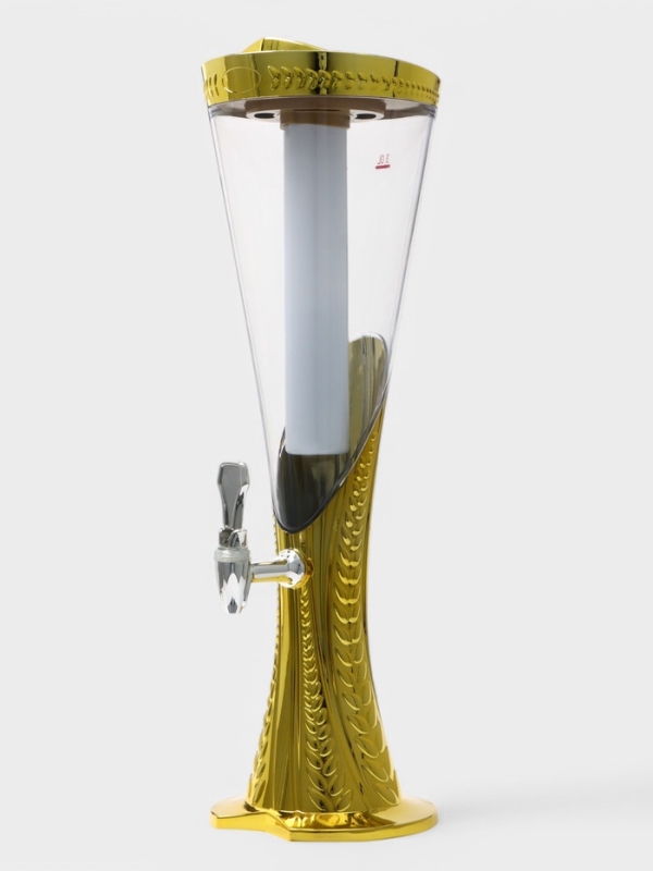 Башня пивная Empire, 3 л, ёмкость для льда, подсветка, пластик, золотистая Башня пивная Empire, 3 л, ёмкость для льда, подсветка, пластик, золотистая