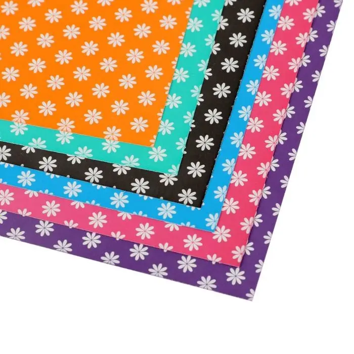 Картон цветной двусторонний А4, 6 листов, 6 цветов  Картон цветной двусторонний А4, 6 листов, 6 цветов "Ромашки", 200 г/м², с рисунком