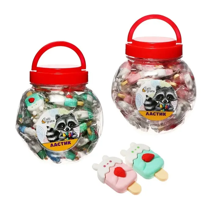 Ластик фигурный сборный Calligrata Ластик фигурный сборный Calligrata "Эскимо", МИКС