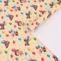 Бумага упаковочная &laquo;Зверята с шарами&raquo;, глянец, 100&times;70 см