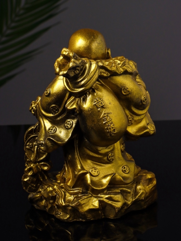Статуэтка "Хотей приносит удачу и богатство" 14 см, цвет золото