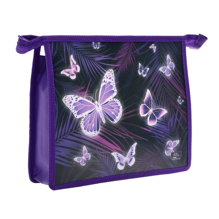 Папка для тетрадей А5, 230 х 190 х 50 мм, молния сверху, пластиковая, Calligrata Папка для тетрадей А5, 230 х 190 х 50 мм, молния сверху, пластиковая, Calligrata "Бабочки"