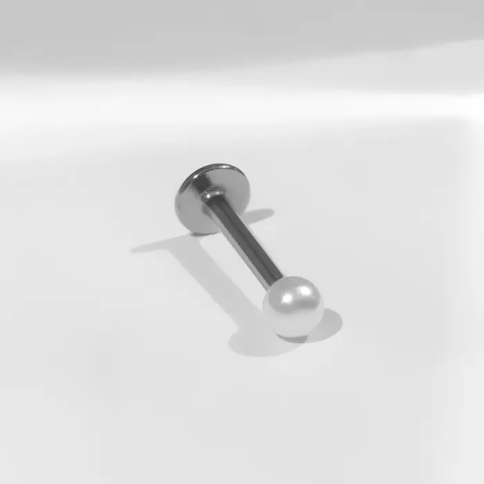 Пирсинг лабрет «Жемчуг», L=1.2 мм, белый в серебре Пирсинг лабрет «Жемчуг», L=1.2 мм, белый в серебре